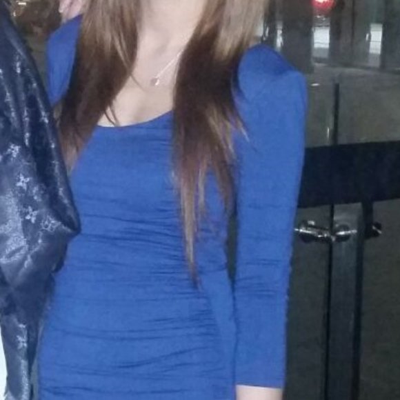 BLUE BODYCON DRESS - Picture 1 of 4
